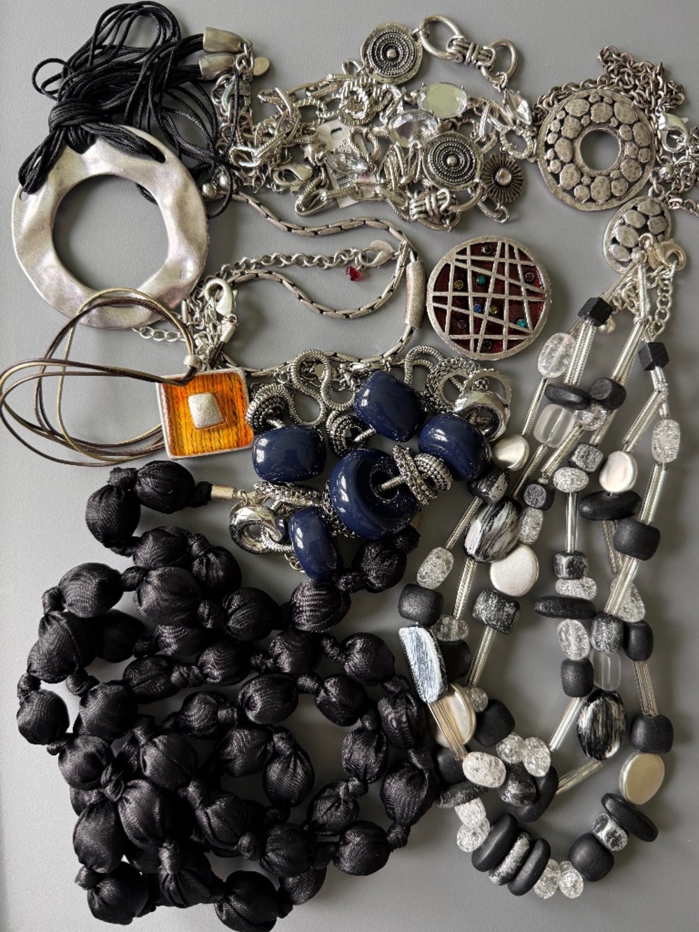 CHICO's READY to WEAR or SELL!  BUNDLE of 8 Silver Tone Necklaces + Extra Item